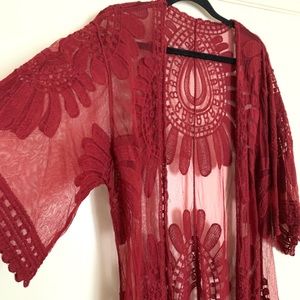 Sheer Kimono // Deep Red // Sexy Kimono